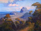 Glasshouse Mountains oil painting